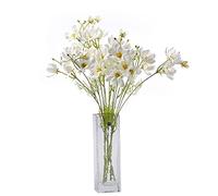Cn-Knight Cosmos Lot de 6 fleurs artificielles à longues tiges pour décoration de mariage ou de décoration d'intérieur Blanc
