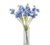 Cn-Knight Cosmos Lot de 6 fleurs artificielles à longues tiges pour décoration de mariage ou de mariage Bleu