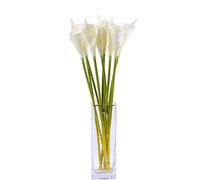 cn-Knight Lot de 10 lys calla artificiels de 66 cm de long pour décoration d'intérieur, centres de table, mariage, bouquet de mariage (blanc)
