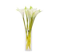 Cn-Knight Lot de 12 lys artificiels Calla de 50,8 cm de long pour décoration de maison, décoration de table de mariage ou de mariage Art déco 12pcs 20'' H Blanc avec vert.