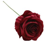 cn-Knight Lot de 20 roses artificielles en velours et soie avec tige en fil de fer - 25,4 cm - Pour bouquet de mariage ou décoration d'intérieur - Rouge foncé