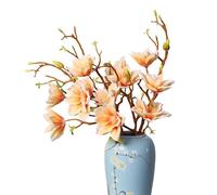 cn-Knight Lot de 3 branches de magnolia artificielles de 78,7 cm de long, fausses fleurs de qualité supérieure pour décoration d'intérieur, centres de table et arrangements de mariage, champagne