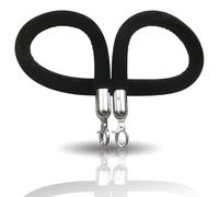 CN Noir,Corde de Poteau en Velours avec Crochets en Argent Poli,Corde de Barrière de File D'attente,Corde de Contrôle des Foules pour Les Événements sur Tapis,Les Ciné 100(Size:3.3ft/100cm,Color:Noir)