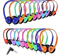 CN-Outlet Lot de 50 Casques d'écoute pour Enfants Multicolore Idéal pour Les écoles, Les bibliothèques, Les laboratoires informatiques, Les centres de Tests, Les musées, Les hôtels