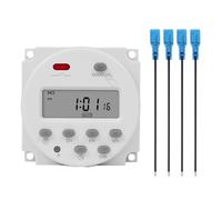 CN101A 5V 12V 24V 110V 220V Minuterie numérique Interrupteur 7 jours Programmateur de relais de temps programmable hebdomadaire batterie rechargeable intégrée (110V with 4 Wires)