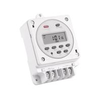 CN101A Panneau de commutation de minuterie programmable hebdomadaire Relais de temps avec boîtier de rail DIN 12 V 220 V AC for éclairage ventilateur solaire 1 pièces(English panel 110V)