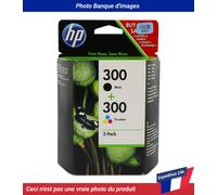 HP 300 pack de 2 cartouches d'encre noir/trois couleurs authentiques