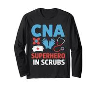 CNA Superhero In Scrubs Nursing Assistant Hospital Team Manche Longue