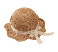 CNAFGBGG 1pc Baby Plaw Hat, Mignon Chapeau de Soleil bébé avec Arc en Dentelle pour garçons Filles de 8 à 24 Mois, Casquette Petite Seau Respirante pour la Plage d'été en Plein air, Kaki ..