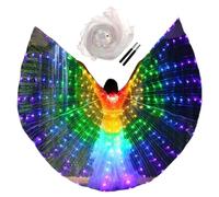 CNAFGBGG 1pc Light Up Wing, Belly Dance Light Up Costume avec bâtons télescopiques, Aile à Papillon LED Polyvalent pour Le Festival Carnaval Stage Halloween Party