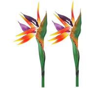 CNAFGBGG 2 pièces Plante Artificielle Oiseau de Paradis 33, 5 Pouces Oiseaux de Paradis réalistes Couleur Orange Fleurs en PVC Souple pour la décoration..
