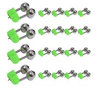CNAFGBGG 20 pièces Cloches de Canne à pêche Cloche de Canne à pêche Son Fort avec Pince en Plastique Double Cloche en métal (Vert, Argent)..