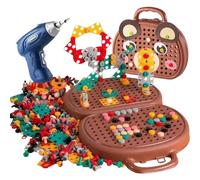 CNAFGBGG 212pcs Toddler Drill and vis Toys Box Box Montessori Jouets avec perceuse Portable Portable 2D / 3D Toddler Drill Set pour Une étincelle de créativité et Un Apprentissage Pratique.