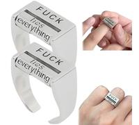 CNAFGBGG 2pcs Fuck You Ring 0,7 '' Alliage DE CONTRÔLE D'HUME ROTATIONNE Fuck Off Ring AXIGE AXIGE REGLAGE Buck IT Ring Ring CRÉATIVE pour Les LA Les AMANDES Accessoires.