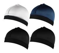 CNAFGBGG 4pcs Silk Durag pour Les Hommes Elastic Edge Milk Silk Durag avec Crown Compression Fashion Breathable Wave Catch pour Les fêtes, Les rassemblements de Famille et Les Sorties décontractées