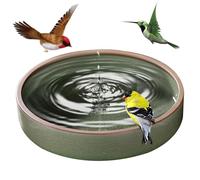 CNAFGBGG Bain d'oiseaux pour Jardin, Bain d'oiseaux Rond en céramique de 8, 3 Pouces, Bol extérieur Vert de 1300 ML avec Fond antidérapant Stable pour Cour, Jardin.