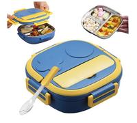 CNAFGBGG Boîte à lunch à bento pour les enfants avec une boîte lunch 3 compartiments avec des contenants mignons simples l'épreuve des fuites faciles nettoyer pour le pique-nique de camping scola.
