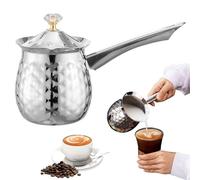 CNAFGBGG Cafetière arabe, fondoir à chocolat en acier inoxydable de 400 ml/14 oz avec bec verseur aigle, chauffe-lait antidérapant avec poignée et couvercle anti-poussière pour dessus de cuisinière.