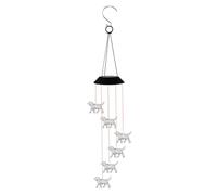 CNAFGBGG Carillons éoliens solaires lumière Changeante de Couleur Chien Suspendu Lampe LED Cloche à Vent pour Jardin.