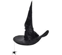 CNAFGBGG Chapeau de sorcière pour les femmes, chapeau de sorcier from que frotté avec une décoration d'araignée, une sorcière magique noire pointée pliable folle costume, cosplay, fête d'Hallow