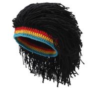 CNAFGBGG Chapeau Rasta avec dreadlocks, bonnet tricoté avec perruque drôle, bonnet d'hiver hip-hop pour femmes et hommes, fête d'Halloween...