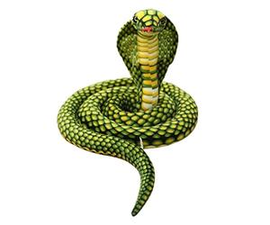 CNAFGBGG Cobra Peluche Jouet 1, 7 M Simulation Peluche Réaliste Vert Lisse Doux Serpent Poupée pour Prank Party pour Enfants ..