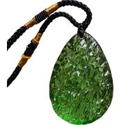 CNAFGBGG Collier 1PC Moldavite, verre vert de forme irrégulière Pendentif en cristal Moldavite avec collier de collier, collier de pierre précieuse tchèque Moldavite
