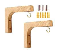 CNAFGBGG Crochets pour plantes suspendues en bois, supports muraux pour plantes avec jeu de vis pour carillons éoliens en Pot, 2 pièces..