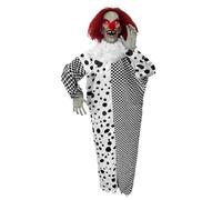 CNAFGBGG Décorations d'halloween 47 Animatronique Clown Suspendue agitant des Mains Clown allumez Les Yeux Rouges Son et touchent Animatronics d'halloween activés pour la fête à l'intérieur