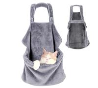 CNAFGBGG Écharpe pour Chat en Peluche Douce, Tablier de Transport pour Chat, Pochette de Transport Chaude avec Poche Avant et Cordon Serrage, Mains Libres pour Animaux Compagnie pour Chats Dormant.