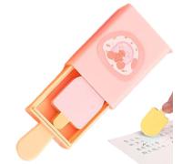 CNAFGBGG Gommes à effacer pour enfants Popsicle avec gommes à crayon en forme de bâton Portable mignon avec étui gomme crème glacée fournitures scolaires de nourriture couleur aléatoire ..