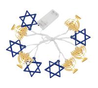 CNAFGBGG Hanukkah String Light 9.84ft 20LED Star Chanukah Lights Batterie Hexagram Menorah Guirlandes lumineuses pour les décorations de Hanukkah sans batterie Style1...