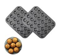CNAFGBGG Lot de 2 mini moules à muffins antiadhésifs en acier au carbone, 24 tasses, moule à muffins dégagement rapide pour œufs, brownies, passe au lave-vaisselle, four,