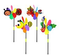 CNAFGBGG Moulin à Vent de Jardin en Plastique, 4 pièces, Jouet pour Enfant, décoration de Jardin et Cour..