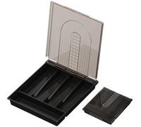 CNAFGBGG Organisateur d'argenterie avec couvercle, plateau d'ustensile couvert pour tiroir de cuisine et comptoir, couverts en plastique et boîte de rangement couverts pour cuillères couteaux fourc
