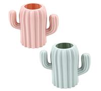 CNAFGBGG Porte-stylos, porte-pinceaux de maquillage, crayons, pot de rangement papeterie, stylo en forme cactus pour fournitures bureau (rose vert) 2 pièces..