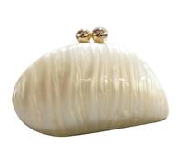 CNAFGBGG Pourse Acrylique pour Femmes, épaule à bandoulière à bandoulière avec chaîne, 9.1x2.8x5.1 Sac de soirée en marbre Paillettes pour Bal de fête Mariage, Milky White ...