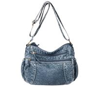 CNAFGBGG Purse pour femmes sac à bandoulière décontracté PU PUPROPPORY Jean Purse multi-poche de capacité Fermeure d'épaule non passante, Lake Blue ..
