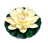 CNAFGBGG Simulation de Lotus Artificielle à Eau Lily Flower Pond décoration Lotus réaliste pour la Piscine étang décoration Blanc