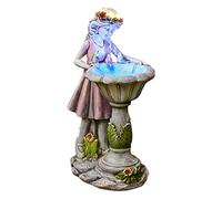 CNAFGBGG Statue de fée Solaire, Ornements de Jardin féerique Solaire, lumières extérieures, Figurine d'ange en résine, Ornements Jardin pour Patio, Cour, pelouse, Porche.