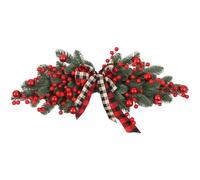 CNAFGBGG Swag de Noël avec nœud Papillon Artificiel, Baies Rouges suspendues, décorations de Noël en Forme Larme en PE pour Porte fenêtre.