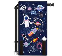CNAFGBGG Toddler Airplane Bed Cartoon Space Match Oxford Tissu Airplane Seat Extender for Kids Portable Foot Rest for Flights Kids Travel Essentials, Bleu