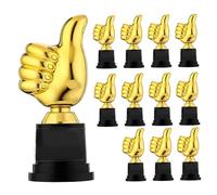 CNAFGBGG Trophée drôle 12pcs 5 Pouces Thumbs Up Mini Trophies Plastic Golden Awards et trophées Trophée de Participation Portable pour Les Enfants Halloween Party Enfants..