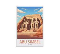 CNAHEIZ Impression sur toile vintage représentant Abu Simbel Égypte, paysage d'Égypte, décoration murale pour salon, chambre à coucher (50 x 75 cm)