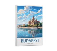 CNAHEIZ Poster de voyage vintage Budapest Hongrie sur toile pour décoration murale de salon, chambre à coucher (30 x 45 cm)