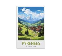 CNAHEIZ Poster vintage sur toile représentant un parc national des Pyrénées - Motif arbre - 20 x 30 cm - Décoration murale pour salon, chambre à coucher