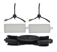 CNANRNANC 1 lot de pièces de rechange pour aspirateurs robot Tapo RV30 RV10, 2 brosses latérales, 1 brosse rouleau, 2 filtres pour une capture fiable de la poussière, pièces de rechange (1 lot)