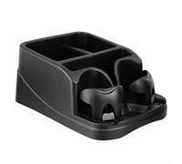 CNANRNANC 1 organiseur de siège de voiture avec deux porte-gobelets réglables et plusieurs compartiments de rangement, en plastique noir, compatible avec les voitures, camions, SUV, monospaces pour