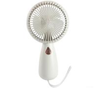 CNANRNANC 1 ventilateur à main rechargeable par USB avec lumière LED, 3 vitesses, moteur silencieux sans balais pour voyage, bureau, camping, plastique, 16 x 9 cm, violet (blanc)