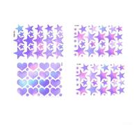 CNANRNANC Autocollants Muraux Cœur et Étoile - Lot de 4 Autocollants Muraux | Brille dans le , design autocollant, repositionnable, , lot de 4 pièces